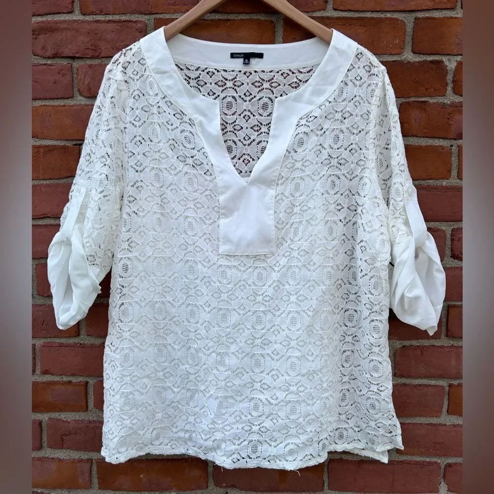 Chauncey White Ivory Lace Blouse